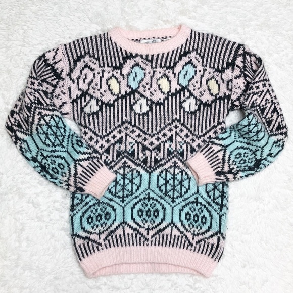 Vintage Sweaters - Vintage 80s Pastel Pullover Sweater